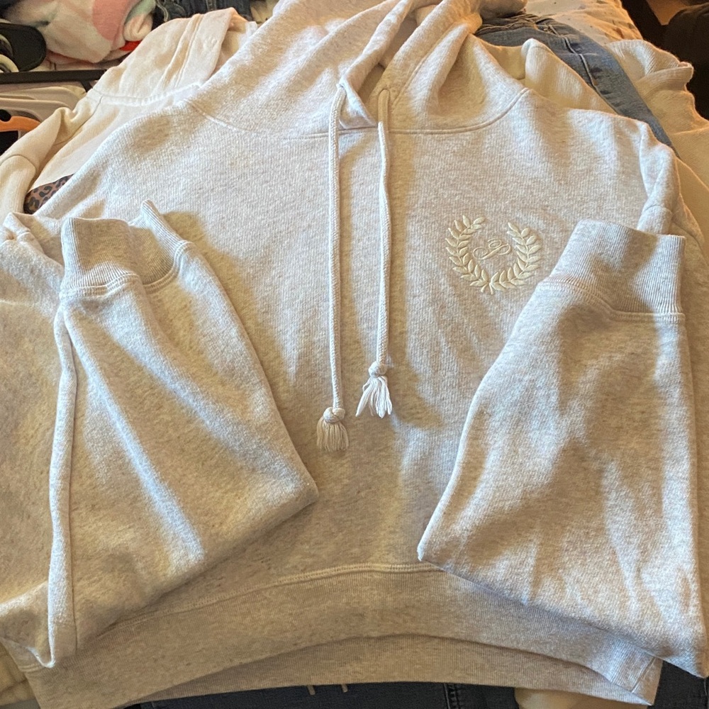 Gray Hoodie with Embroidered Logo